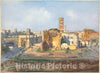 Art Print : Ippolito Caffi, The Arch of Titus and The Temple of Venus and Rome Near The Roman Forum - Vintage Wall Art