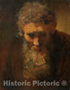 Art Print : Rembrandt, Study of an Old Man, 17th Century - Vintage Wall Art