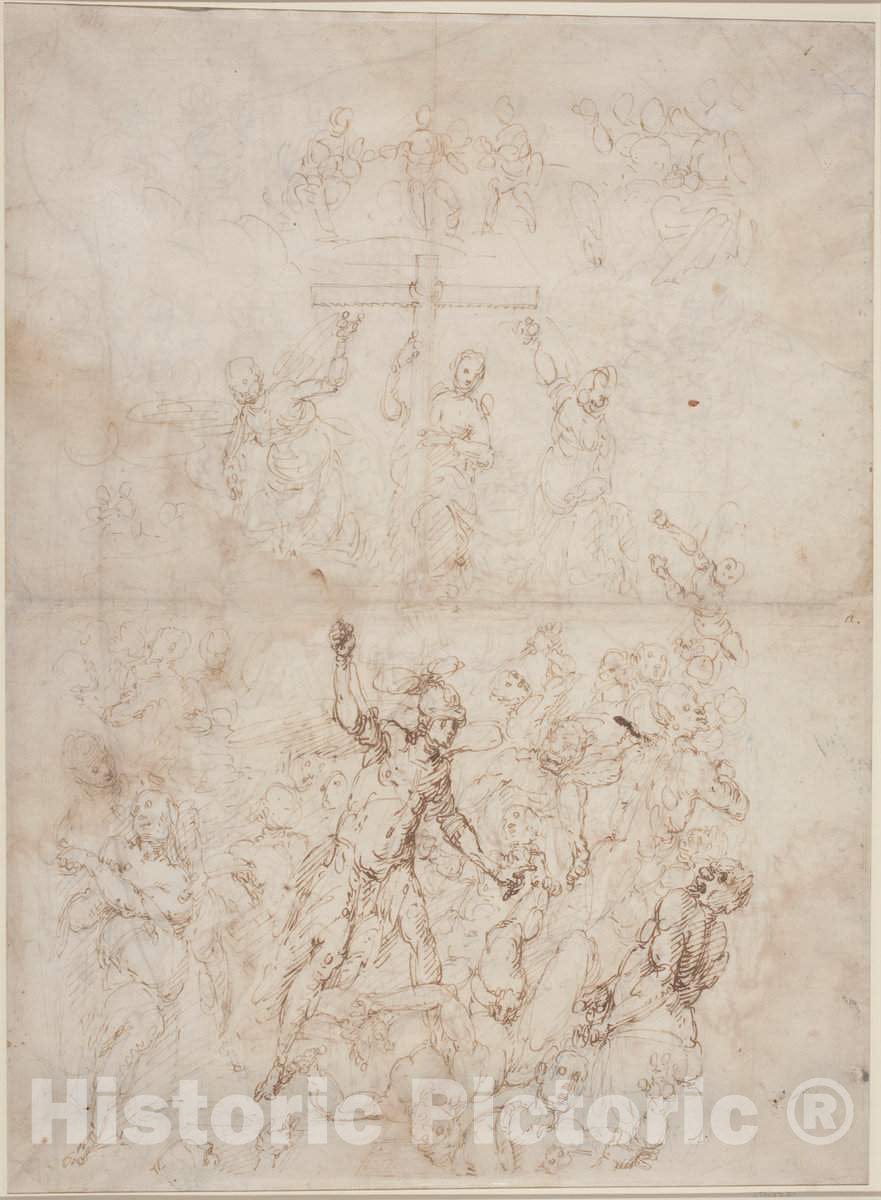 Art Print : Benso, After Aurelio Lomi, The Last Judgment - Vintage Wall Art
