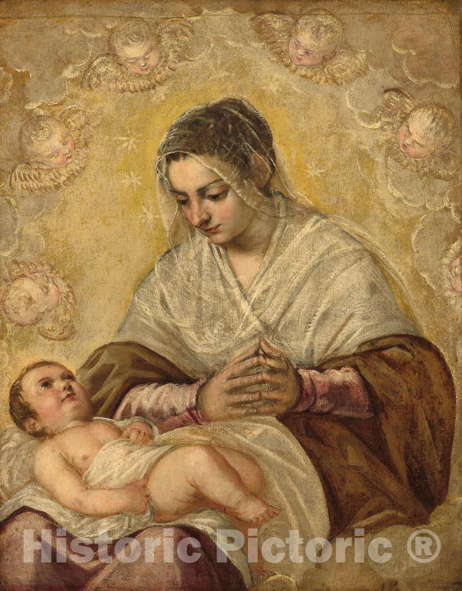 Art Print : Jacopo Tintoretto, The Madonna of The Stars, 16th Century - Vintage Wall Art
