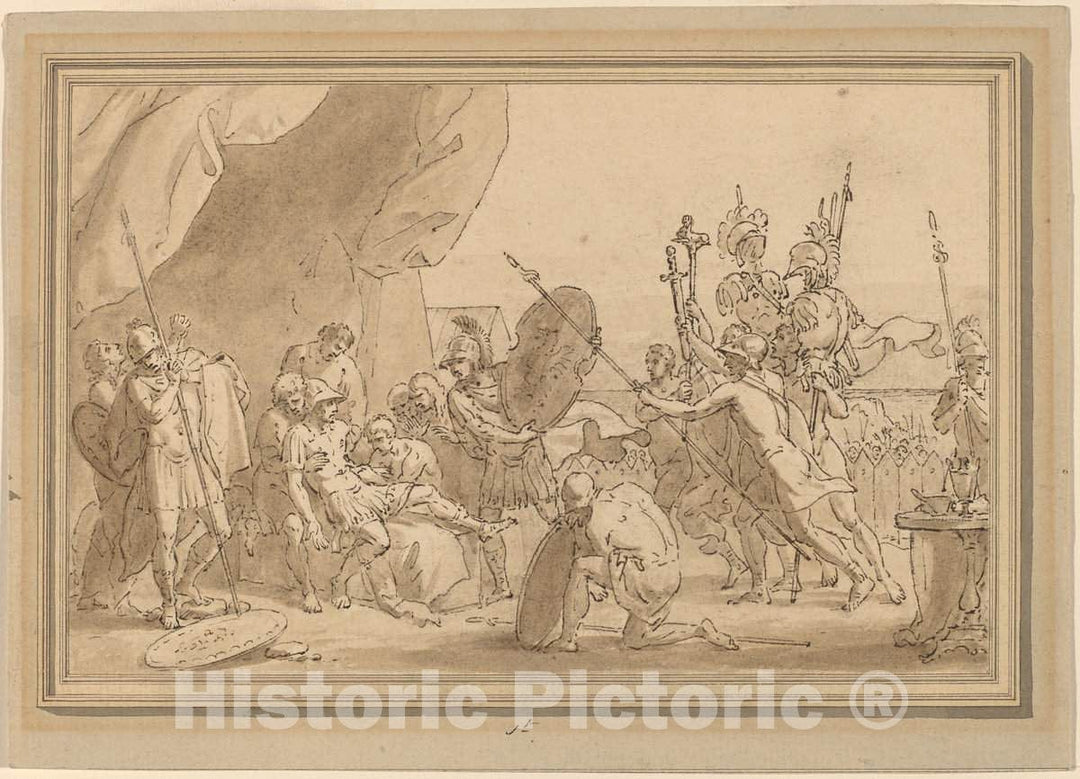 Art Print : Benjamin West, Death of a General - Vintage Wall Art