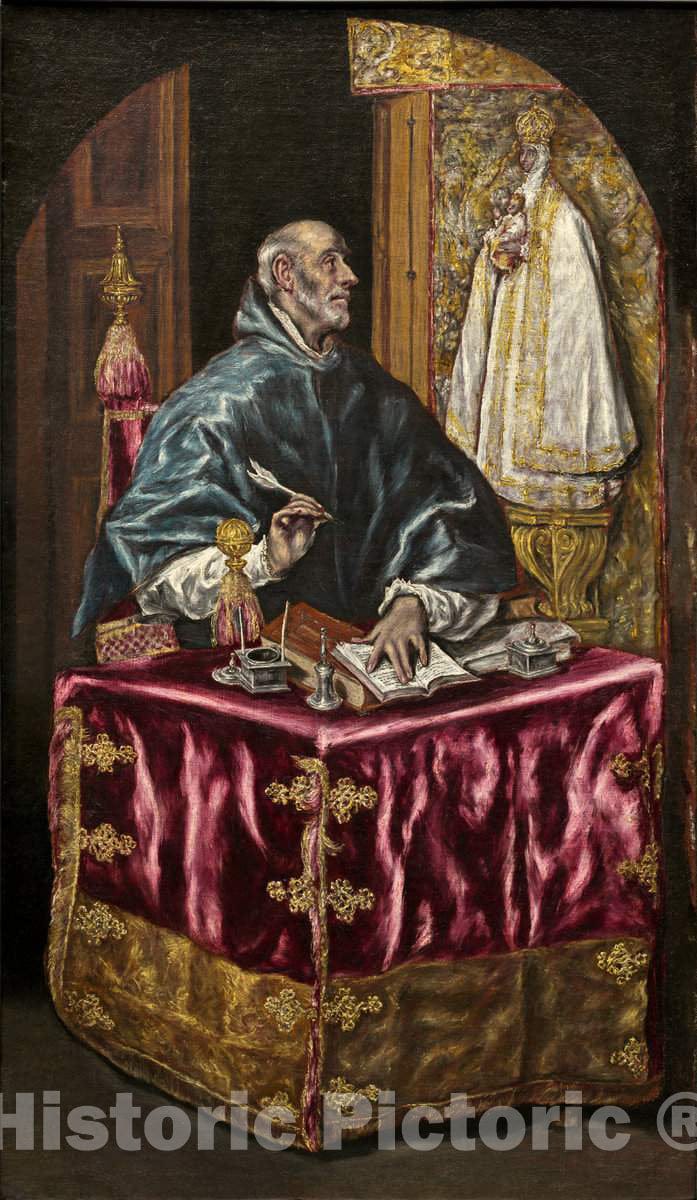 Art Print : El Greco (Domenikos Theotokopoulos), Saint Ildefonso, c.1609 - Vintage Wall Art