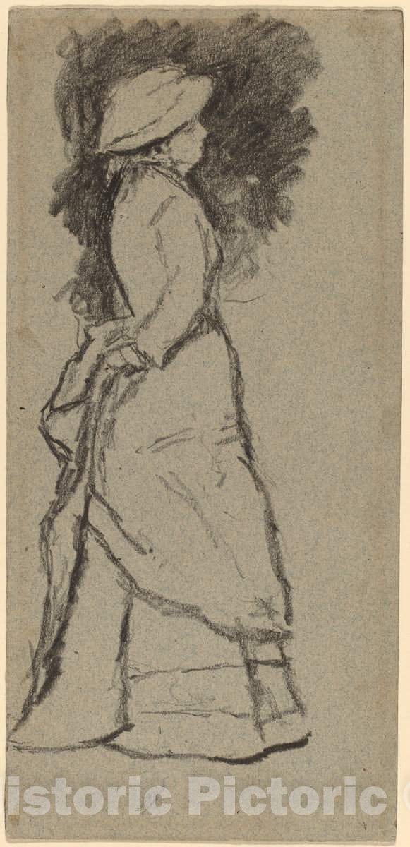 Art Print : Homer Dodge Martin, Standing Woman in Profile - Vintage Wall Art