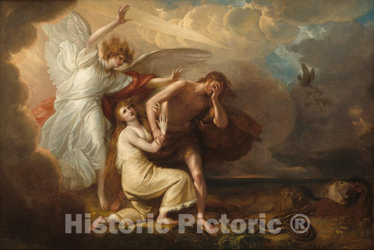 Art Print : Benjamin West, The Expulsion of Adam and Eve from Paradise, 1791 - Vintage Wall Art