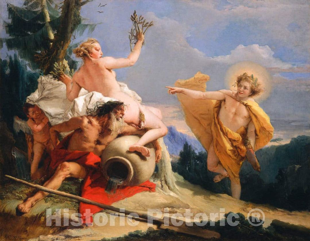 Art Print : Giovanni Battista Tiepolo, Apollo Pursuing Daphne, c.1758 - Vintage Wall Art