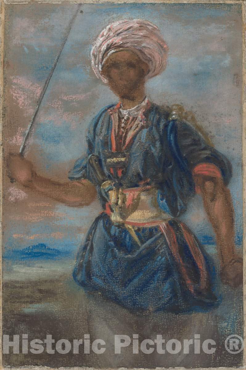 Art Print : Jules-Robert Auguste, A Turk, c.1816 - Vintage Wall Art