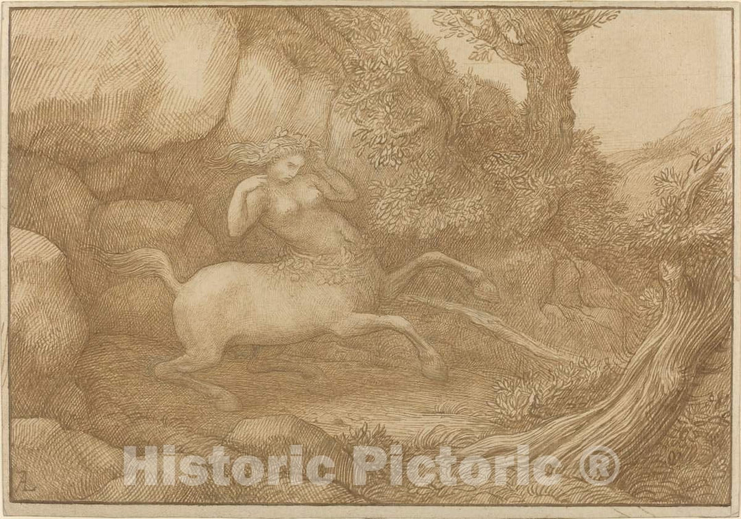 Art Print : Alphonse Legros, Centaur Woman - Vintage Wall Art