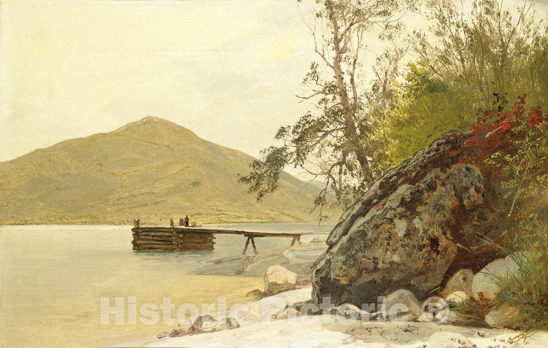 Art Print : John Frederick Kensett, Landing at Sabbath Day Point, c. 1853 - Vintage Wall Art