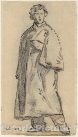 Art Print : Edouard Manet, Man Wearing a Cloak [Recto], c.1855 - Vintage Wall Art