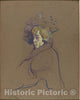 Art Print : Henri de Toulouse-Lautrec, Jane Avril, 1892 - Vintage Wall Art