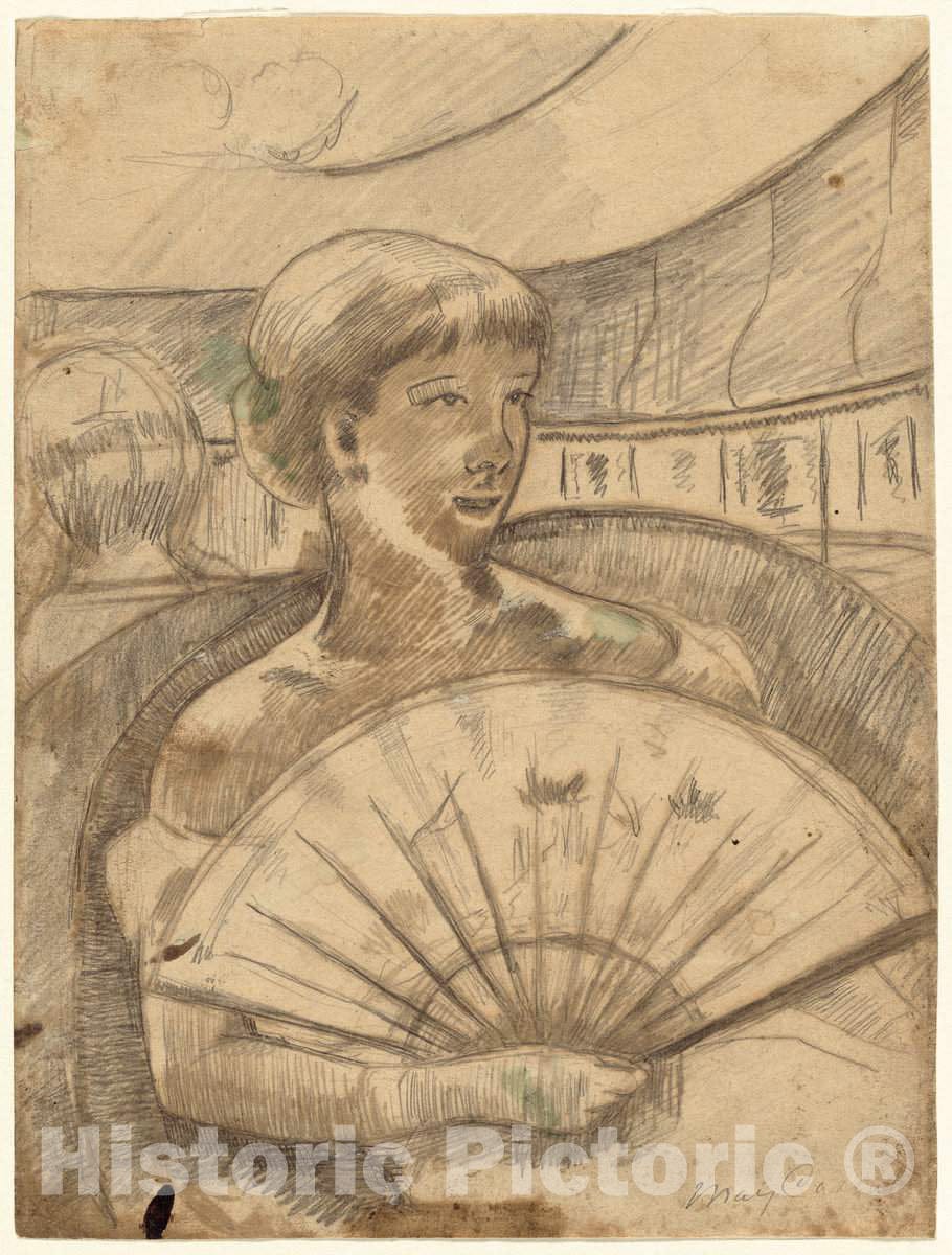 Art Print : Mary Cassatt, in The Opera Box (No. 3) [Recto], 1880 - Vintage Wall Art