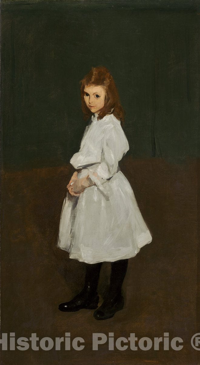 Art Print : George Bellows, Little Girl in White (Queenie Burnett), 1907 - Vintage Wall Art
