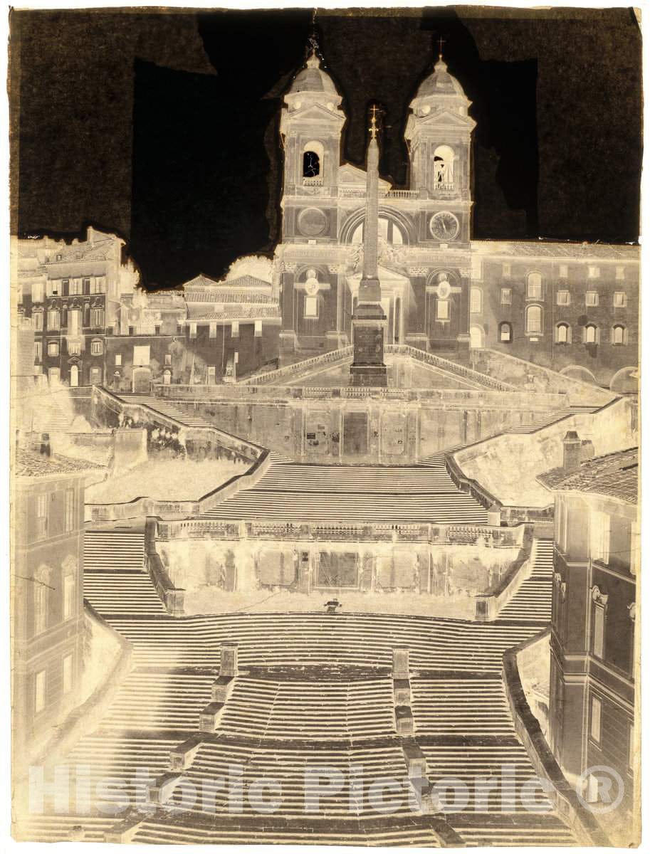 Art Print : Gustave de Beaucorps, Spanish Steps, Rome, c. 1858 - Vintage Wall Art