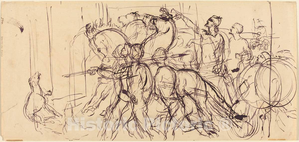 Art Print : EugÃ¨ne Delacroix, Charioteers - Vintage Wall Art