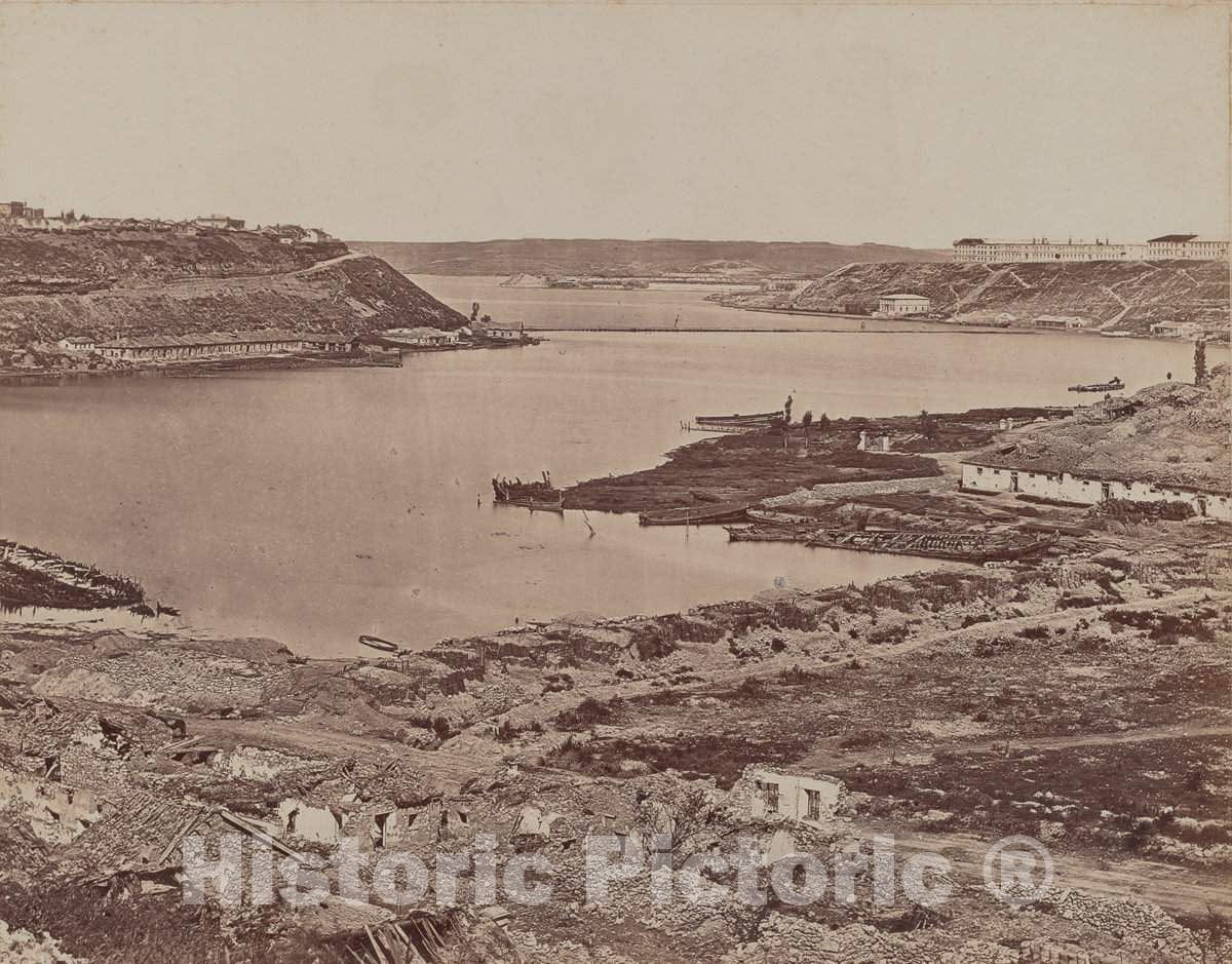 Art Print : James Robertson, Sebastopol, View of Harbor, 1855-1856 - Vintage Wall Art
