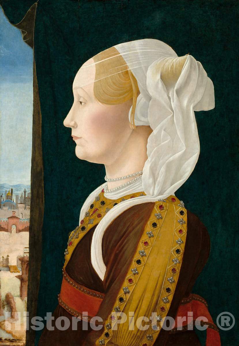 Art Print : Ercole de' Roberti, Ginevra Bentivoglio, c.1476 - Vintage Wall Art