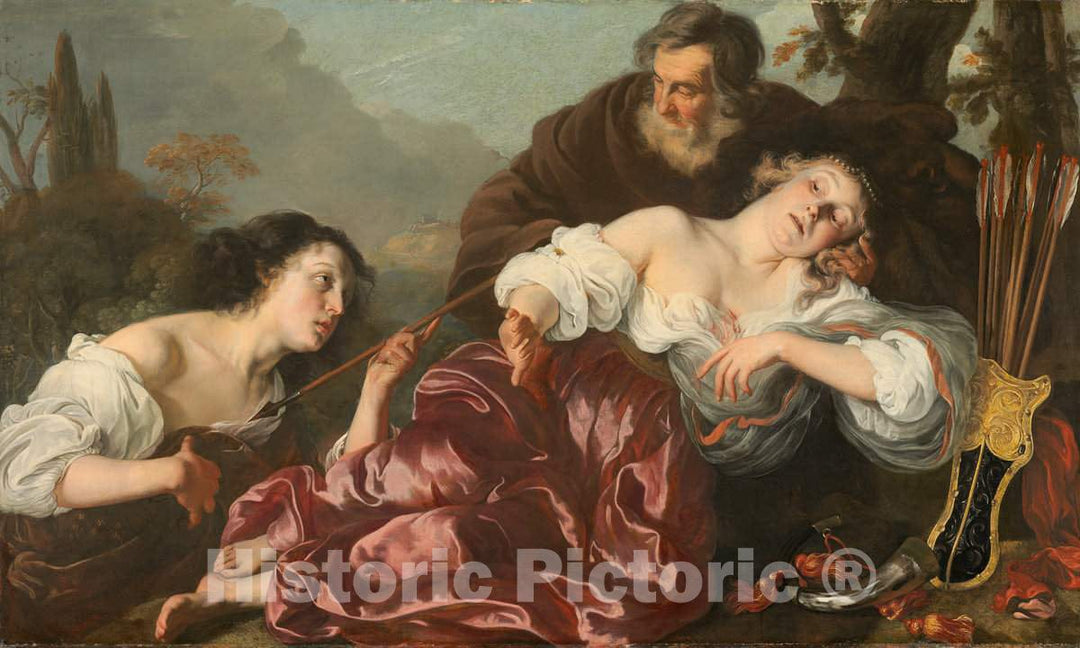 Art Print : Louis VallÃ©e, Silvio with The Wounded Dorinda, 165(1)? - Vintage Wall Art