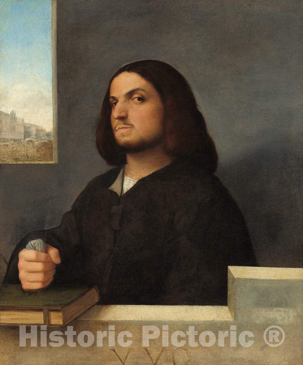 Art Print : Cariani, Portrait of a Venetian Gentleman, c.1513 - Vintage Wall Art
