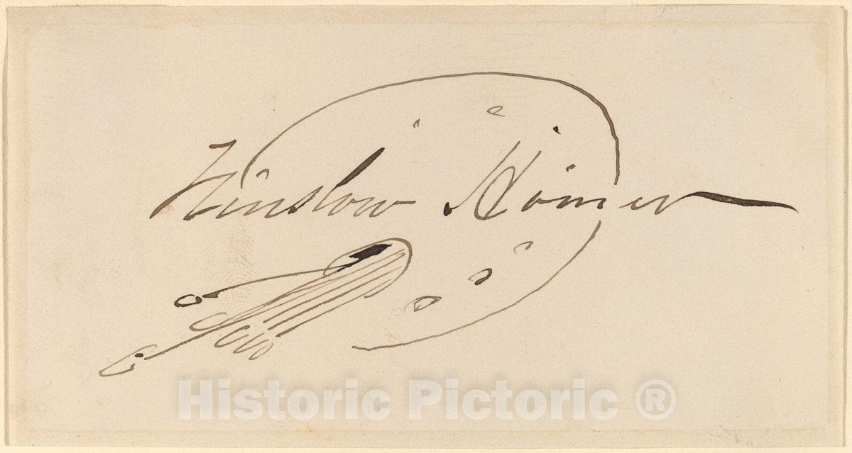 Art Print : Winslow Homer, Signature in Palette - Vintage Wall Art