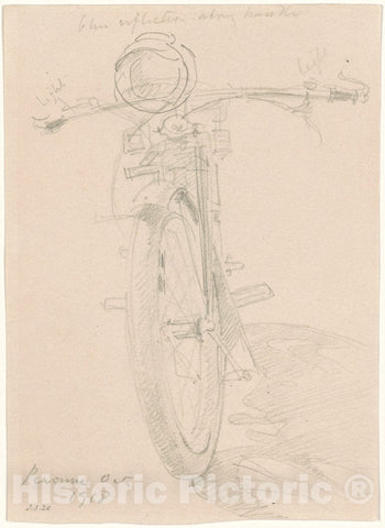 Art Print : John Singer Sargent, Motorcycle [Recto], 1918 - Vintage Wall Art