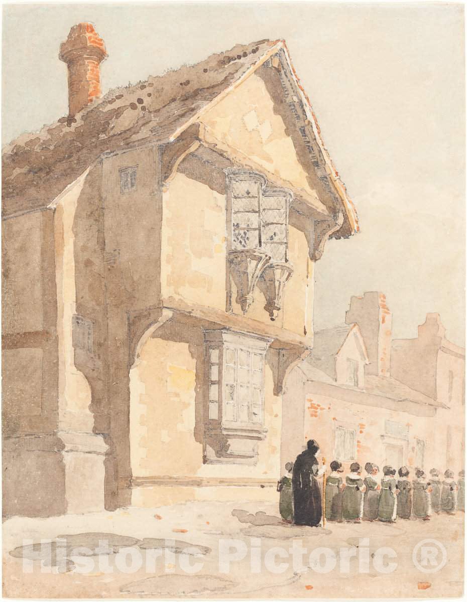 Art Print : David Cox, The School Walk - Vintage Wall Art
