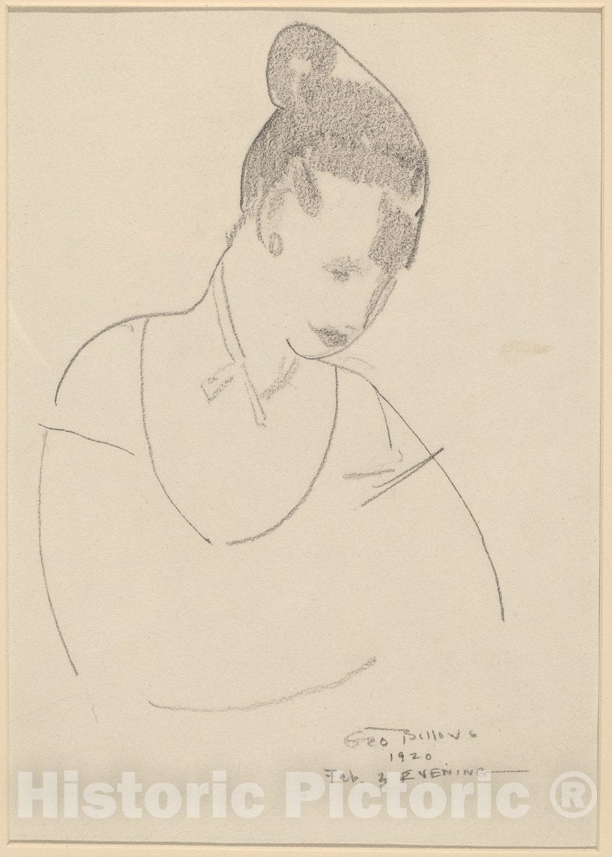Art Print : George Bellows, Elsie Speicher [Verso], 1920 - Vintage Wall Art