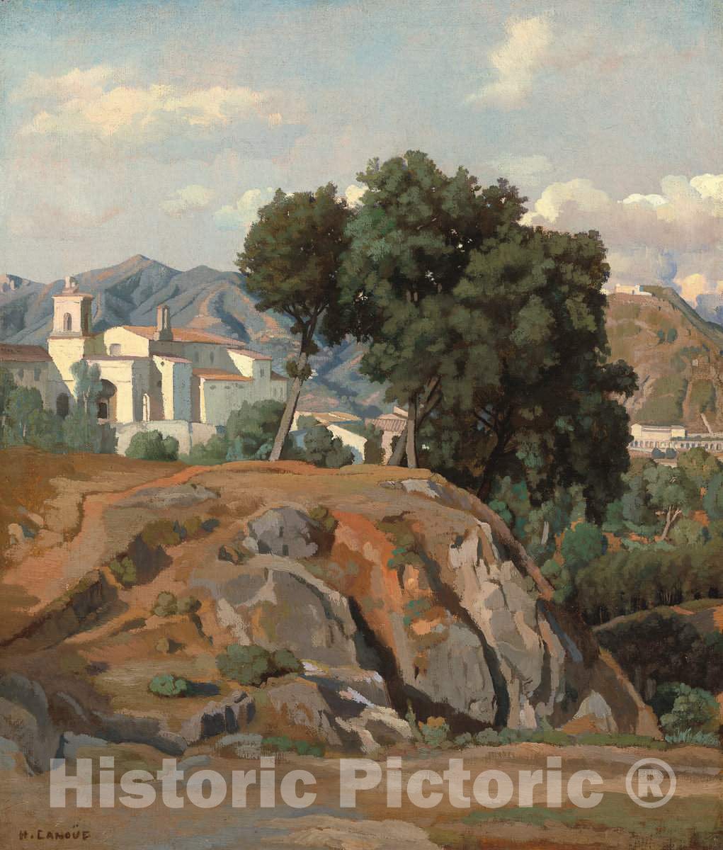 Art Print : FÃ©lix-Hippolyte LanoÃ¼e, View of La Cava, c. 1840 - Vintage Wall Art