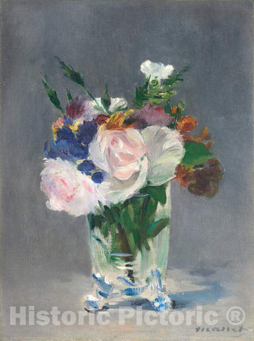 Art Print : Edouard Manet, Flowers in a Crystal Vase, c. 1882 - Vintage Wall Art