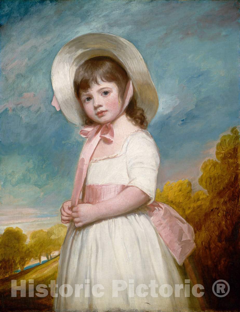 Art Print : George Romney, Miss Juliana Willoughby, 1781-1783 - Vintage Wall Art
