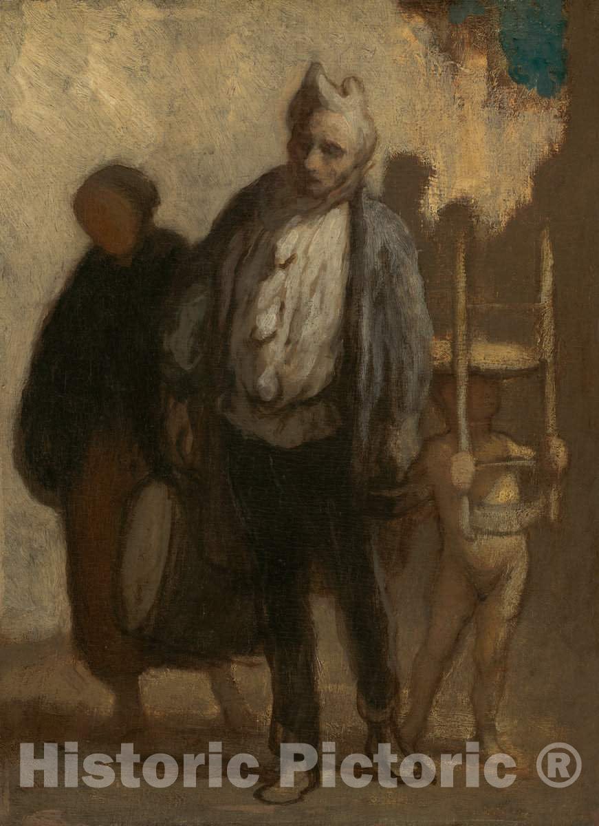Art Print : HonorÃ© Daumier, Wandering Saltimbanques, c.1849 - Vintage Wall Art