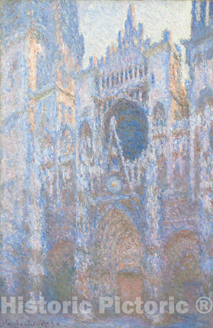 Art Print : Claude Monet, Rouen Cathedral, West FaÃ§ade, 1894 - Vintage Wall Art