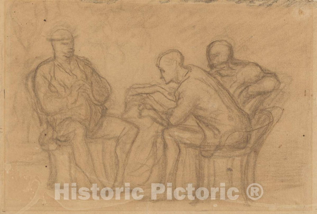 Art Print : HonorÃ© Daumier, The Reading - Vintage Wall Art