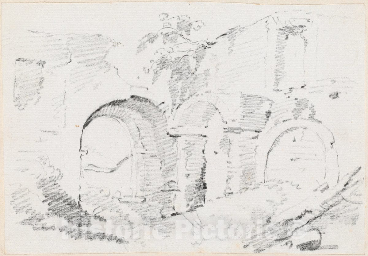 Art Print : Joseph-Marie Vien, Roman Walls, c.1747 - Vintage Wall Art