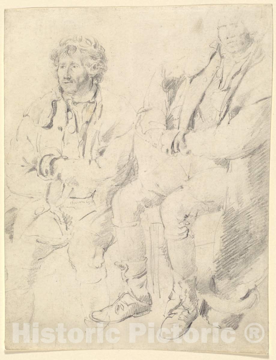Art Print : James Ward, Two Studies of a Seated Man - Vintage Wall Art