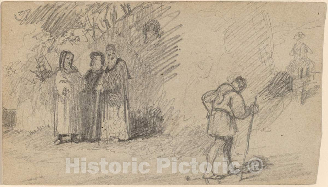 Art Print : Elihu Vedder, Son and The Donkey, c. 1859 - Vintage Wall Art