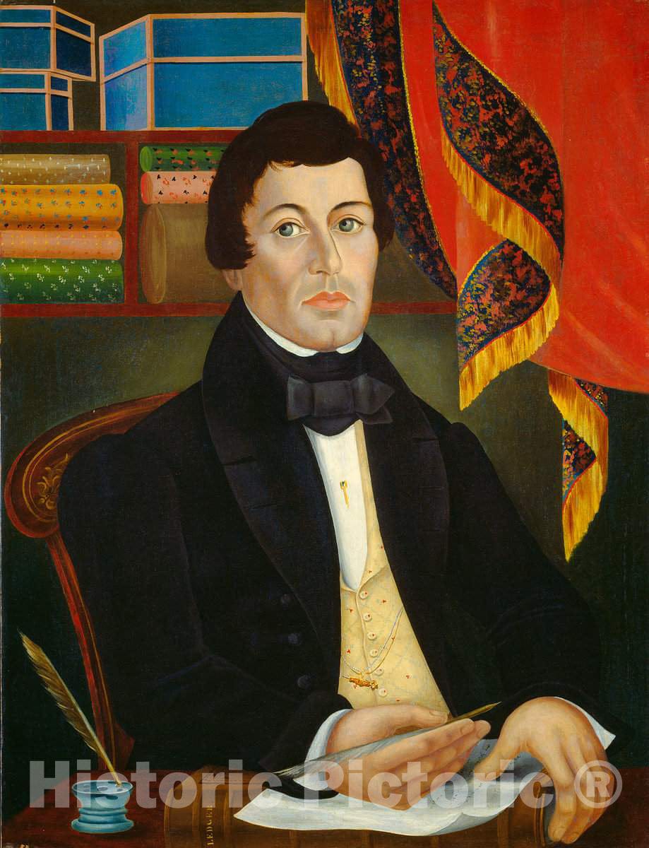 Art Print : Textile Merchant, c. 1840 - Vintage Wall Art