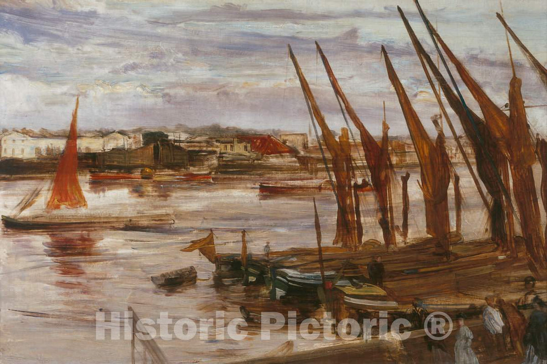 Art Print : James McNeill Whistler, Battersea Reach, c. 1863 - Vintage Wall Art