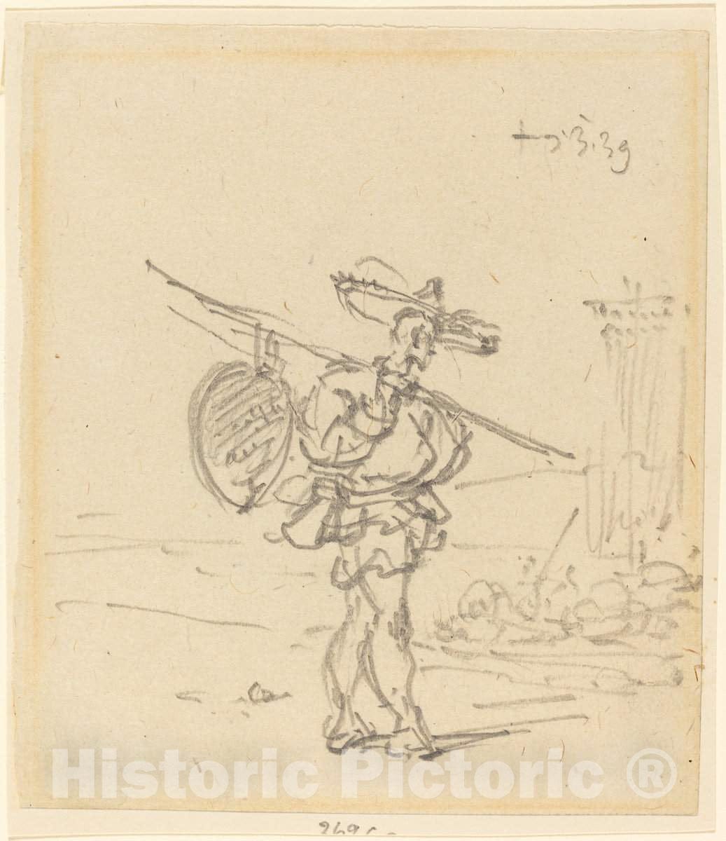 Art Print : George Chinnery, A Chinese Peasant, 1839 - Vintage Wall Art