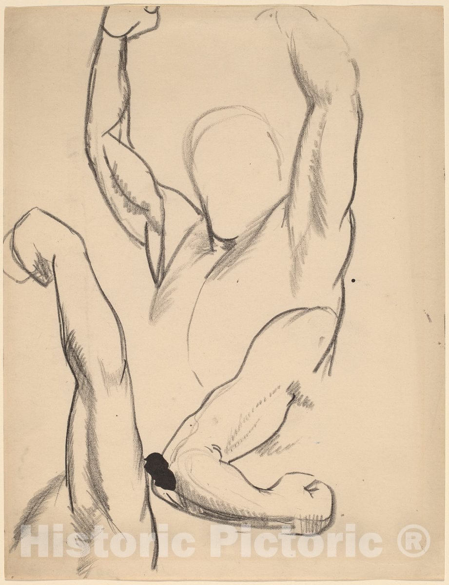 Art Print : George Bellows, Arms of a Boxer, 1916 - Vintage Wall Art