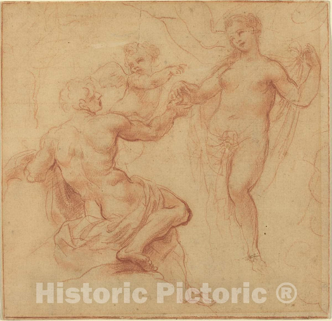 Art Print : Francesco Albani, Paris Awarding The Apple to Venus - Vintage Wall Art