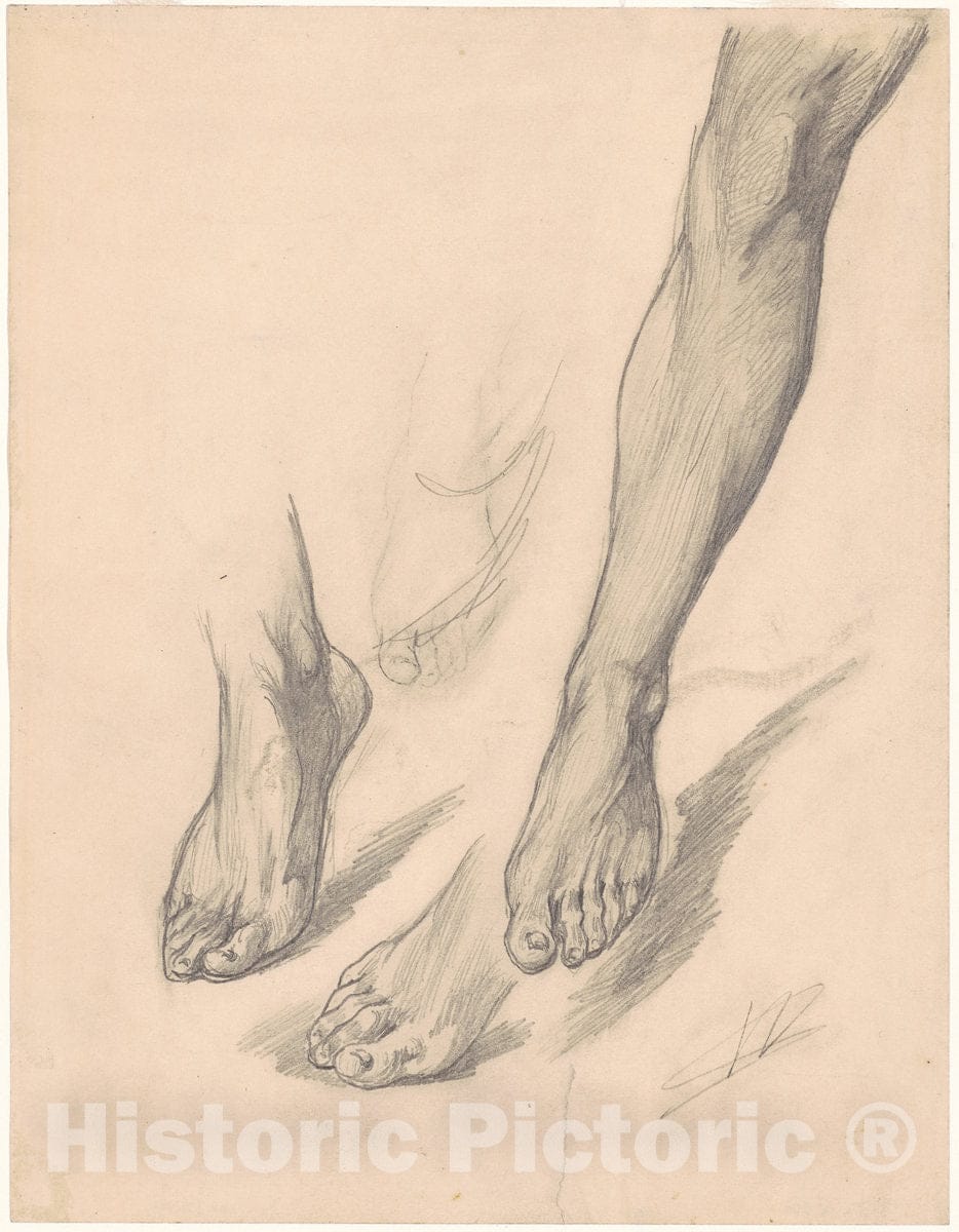 Art Print : Walter Shirlaw, Studies of Feet, c. 1872 - Vintage Wall Art