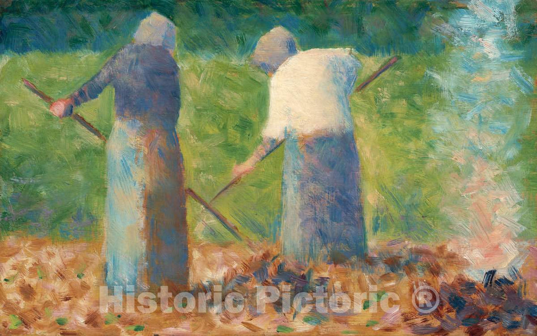 Art Print : Georges Seurat, Haymakers at Montfermeil, c. 1882 - Vintage Wall Art