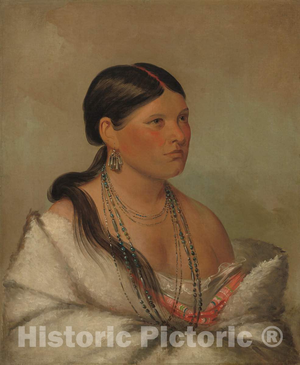 Art Print : George CATLIN, The Female Eagle - Shawano, 1830 - Vintage Wall Art