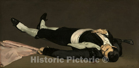 Art Print : Edouard Manet, The Dead Toreador, 1864 - Vintage Wall Art