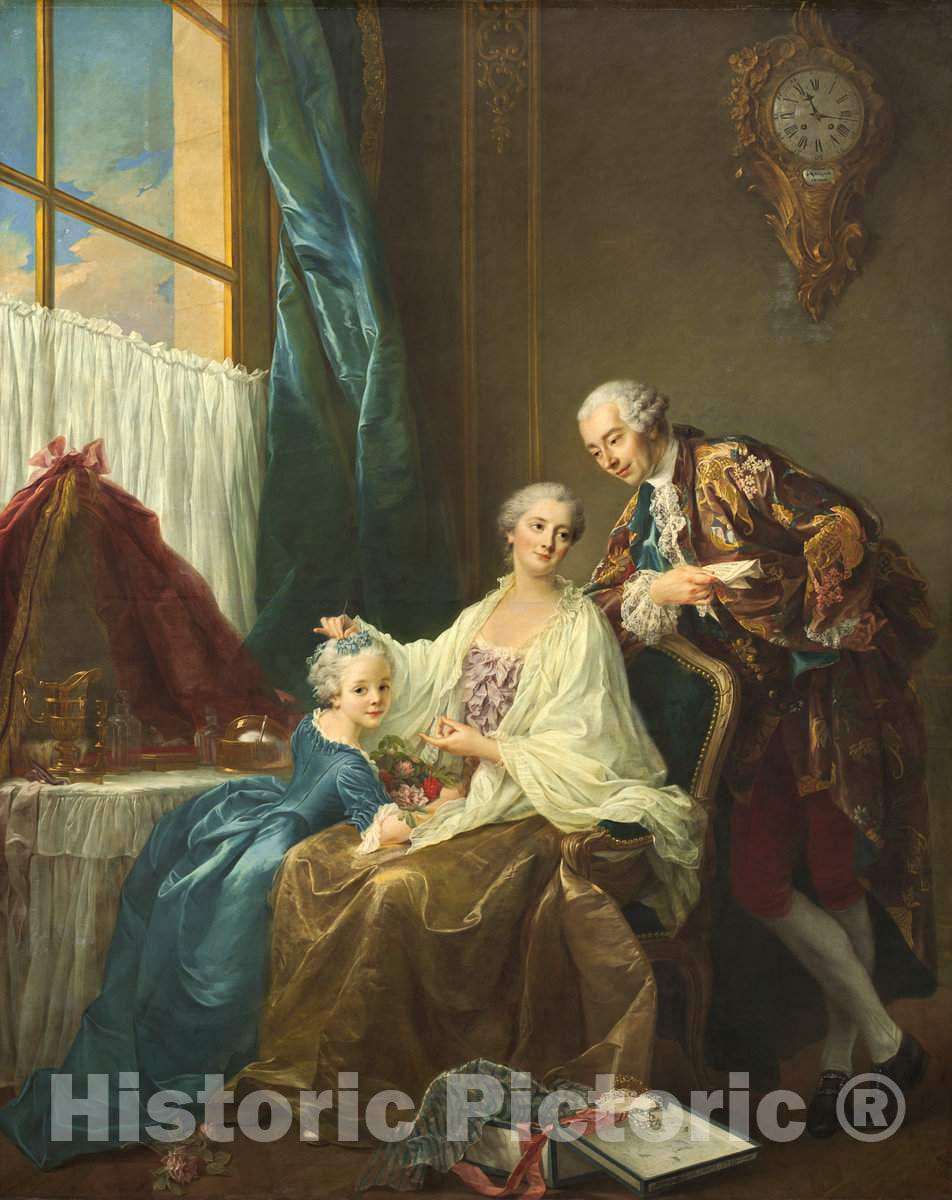 Art Print : FranÃ§ois-Hubert Drouais, Family Portrait, 1756 - Vintage Wall Art