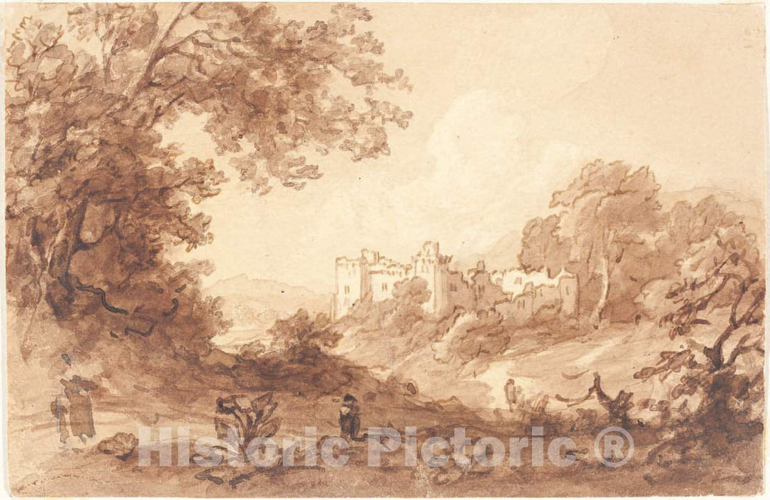 Art Print : Carew Castle, Pembrokeshire - Vintage Wall Art