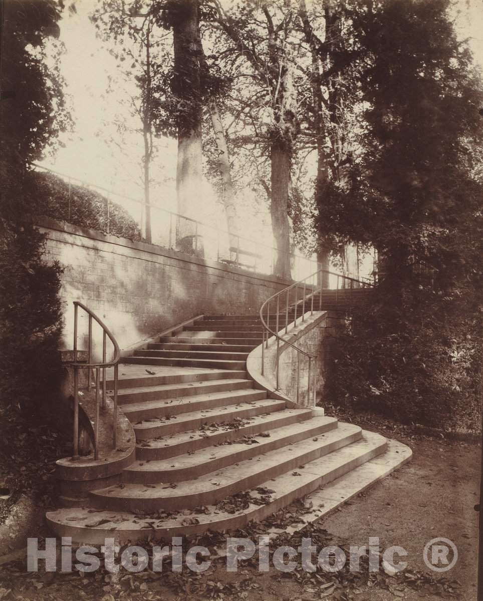 Art Print : EugÃ¨ne Atget, The Steps at Saint-Cloud, 1906 - Vintage Wall Art