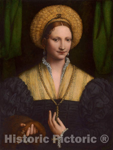 Art Print : Bernardino Luini, Portrait of a Lady, c.1523 - Vintage Wall Art