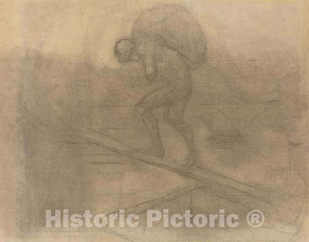 Art Print : HonorÃ© Daumier, Man Carrying a Sack - Vintage Wall Art