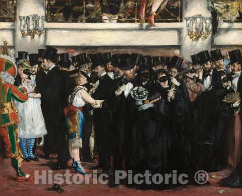 Art Print : Edouard Manet, Masked Ball at The Opera, 1873 - Vintage Wall Art